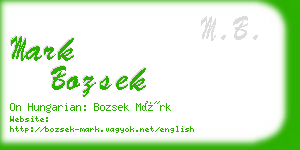 mark bozsek business card